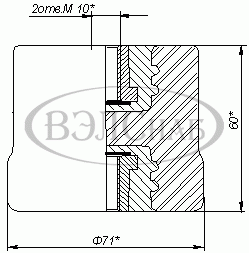 Чертеж изолятора ИО-1-2,5. Размеры, габариты.