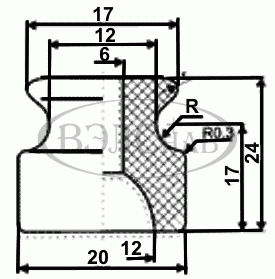 Чертеж изолятора РШ-4 (ролик для электропроводки). Размеры, габариты.